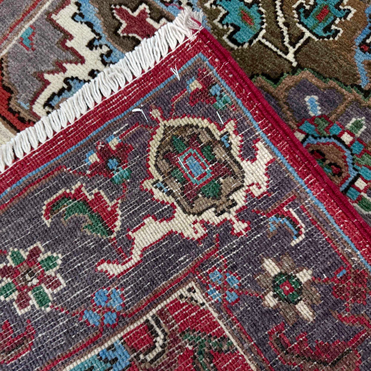 Heriz Area Rug Handmade Multi Medallion 2x4 ft