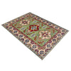 Kazak Rug Handmade Green Medallion 3x5 ft