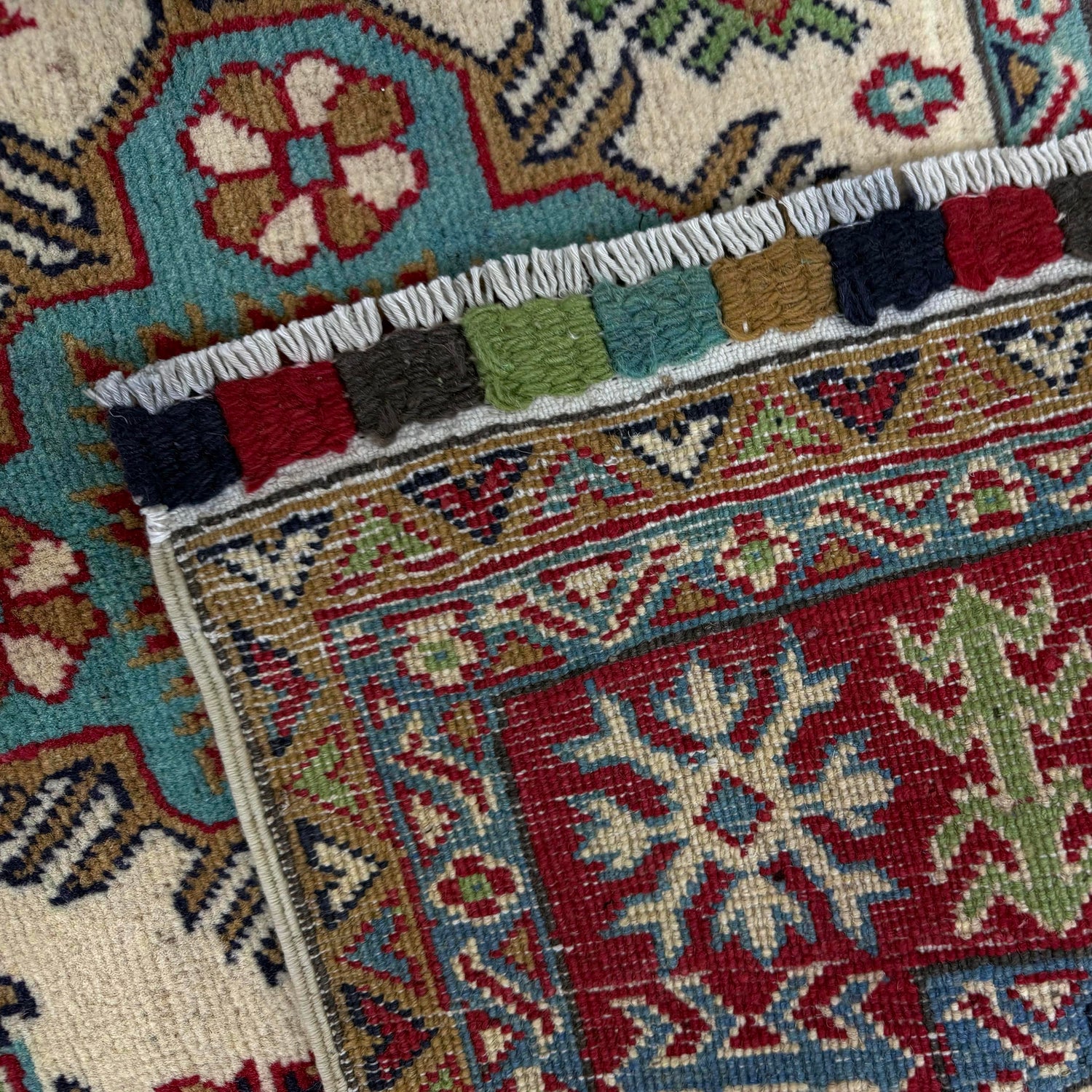 Kazak Rug Handmade Beige Medallion 3x5 ft