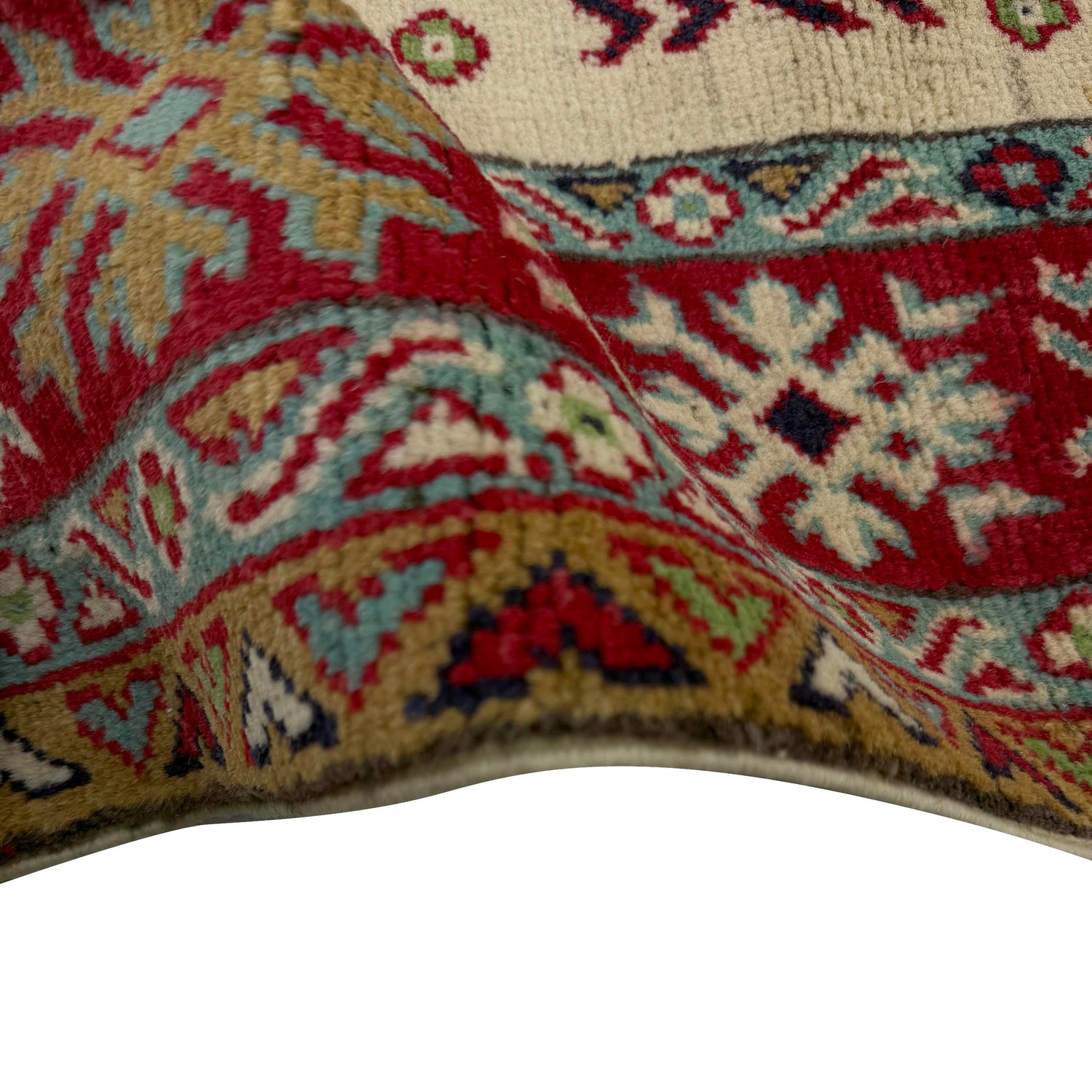 Kazak Rug Handmade Beige Medallion 3x5 ft