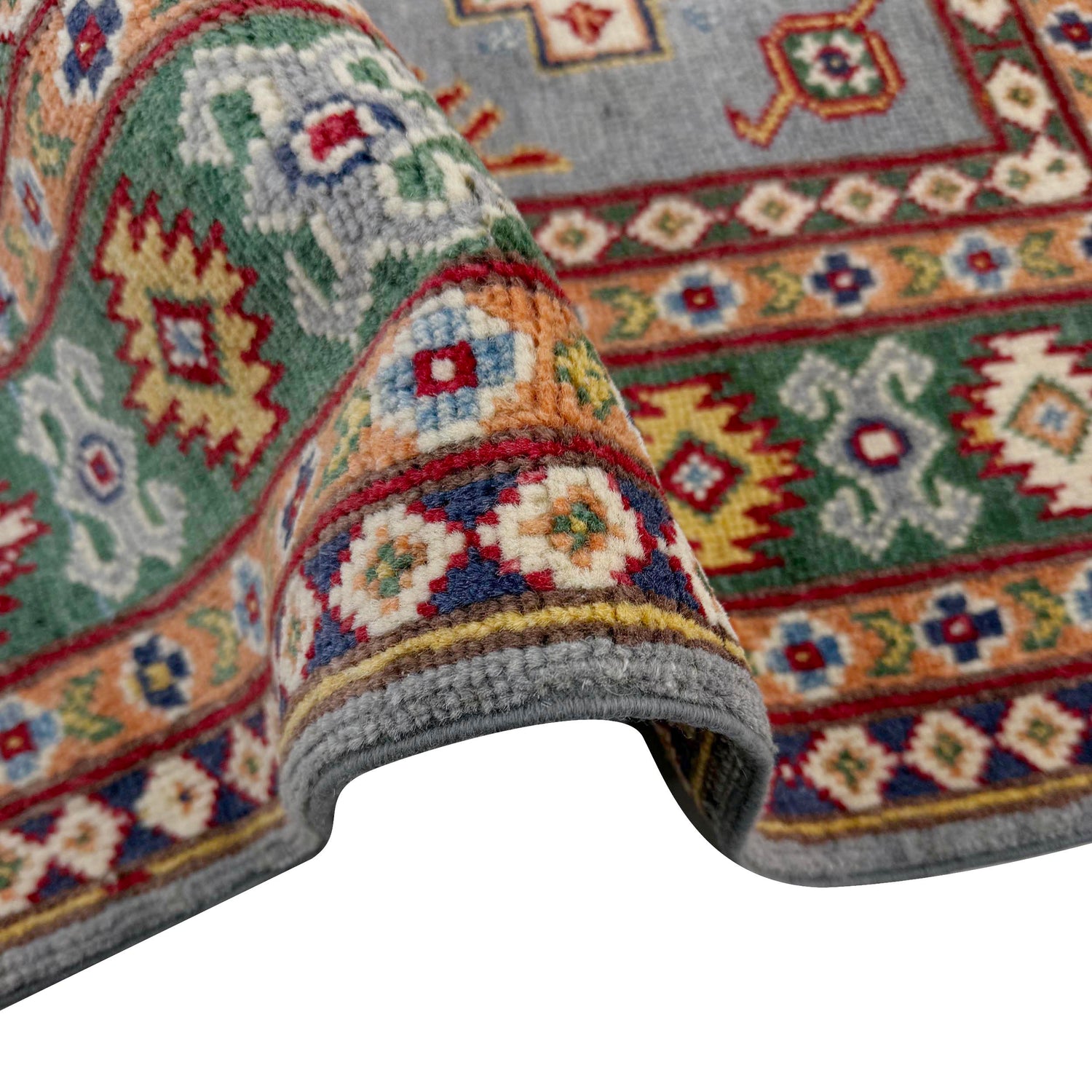 Kazak Rug Handmade Blue Medallion 3x5 ft