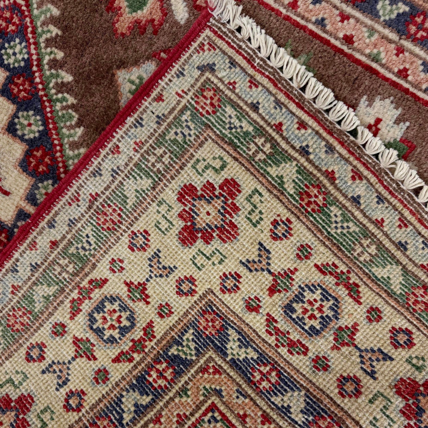 Kazak Rug Handmade Brown Medallion 3x5 ft