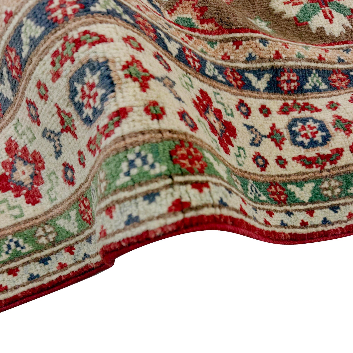 Kazak Rug Handmade Brown Medallion 3x5 ft