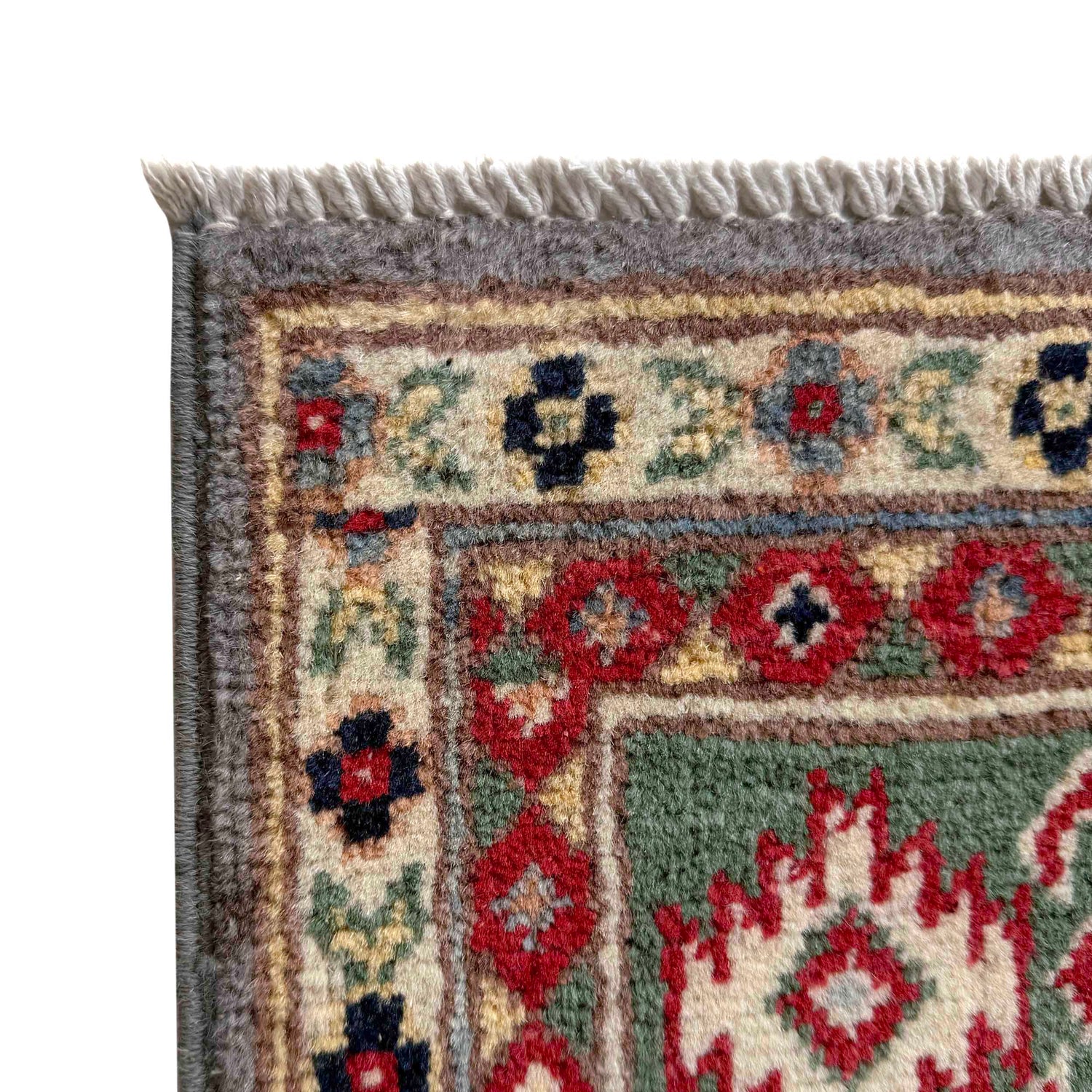 Kazak Rug Handmade Gray Medallion 3x5 ft