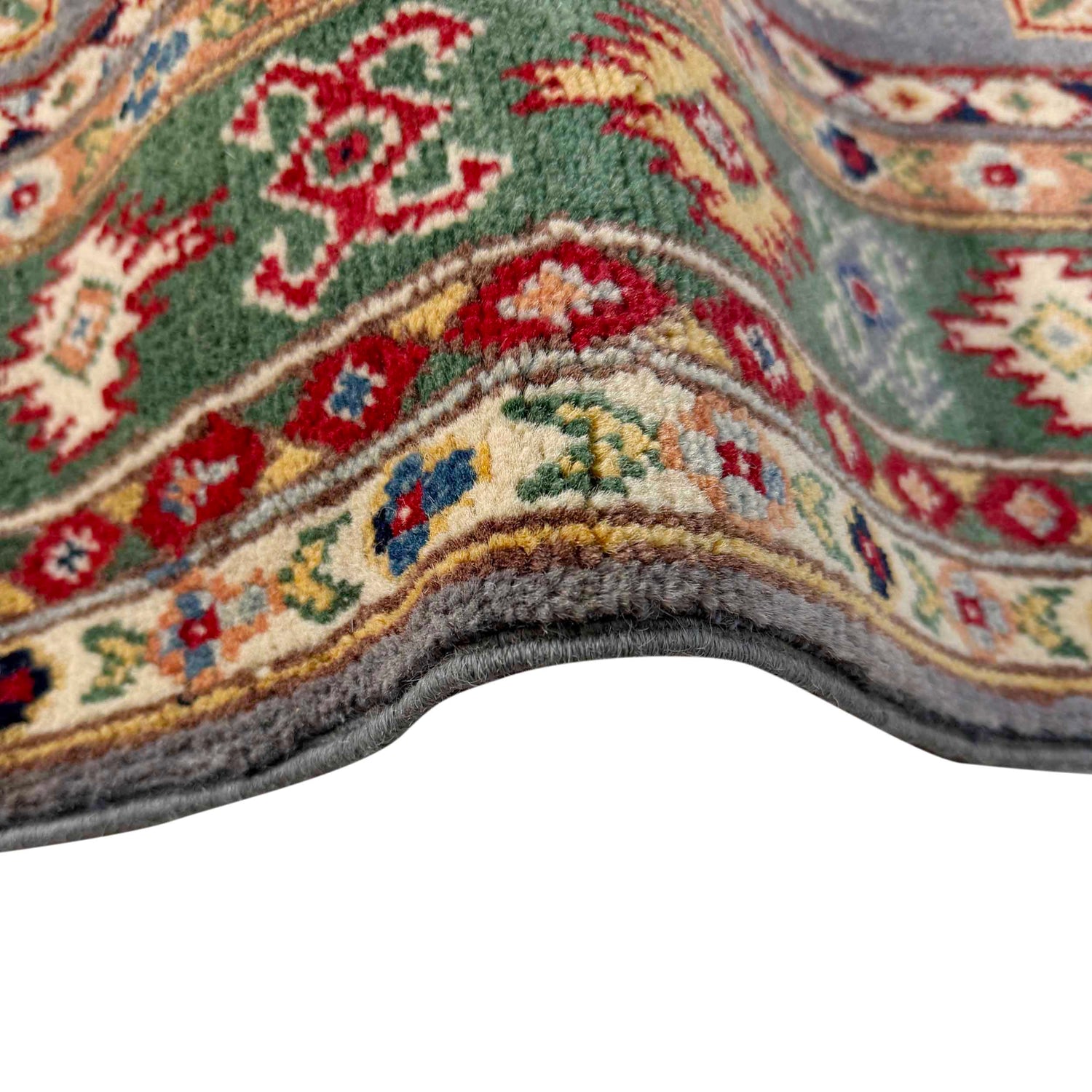 Kazak Rug Handmade Gray Medallion 3x5 ft