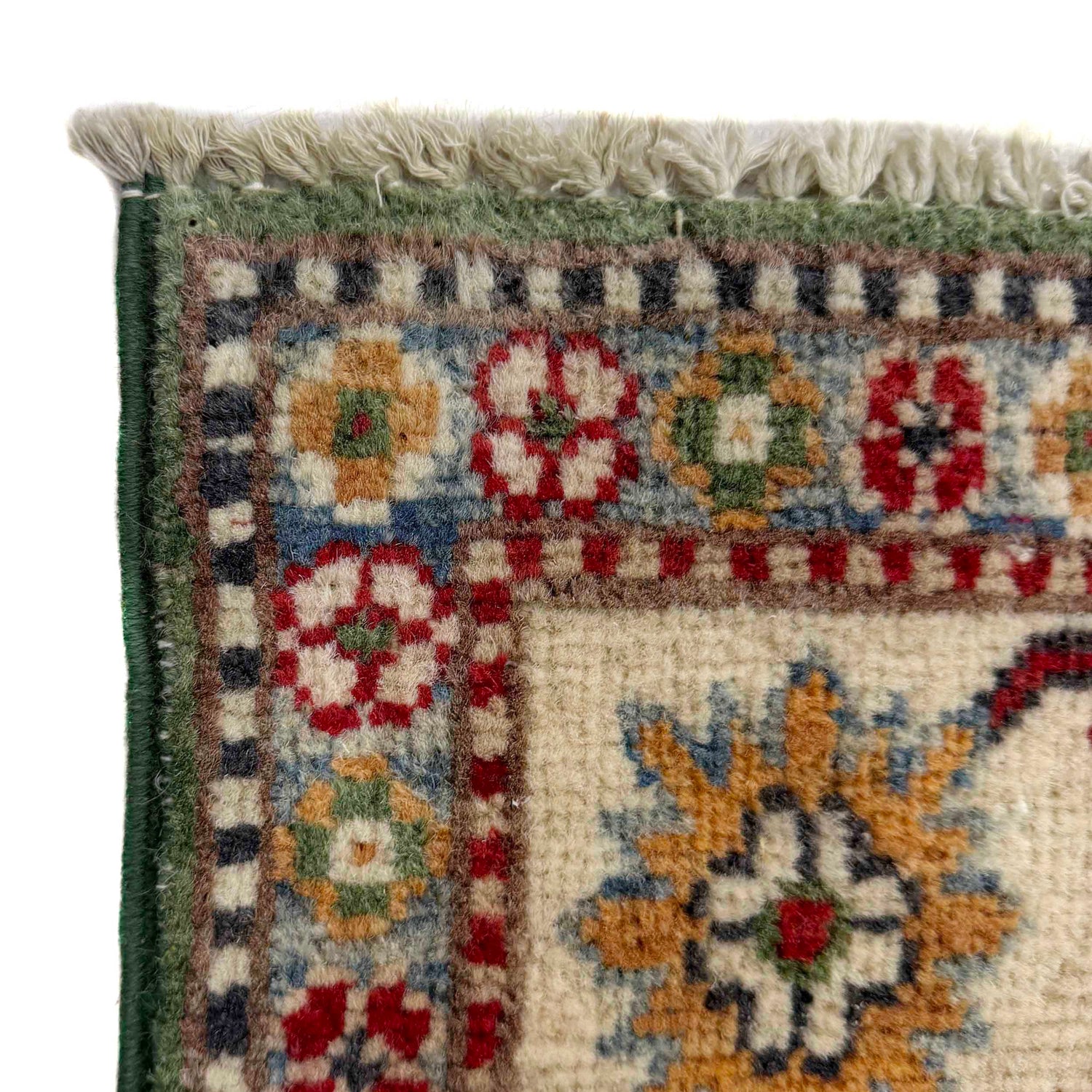 Kazak Rug Handmade Green Medallion 3x5 ft