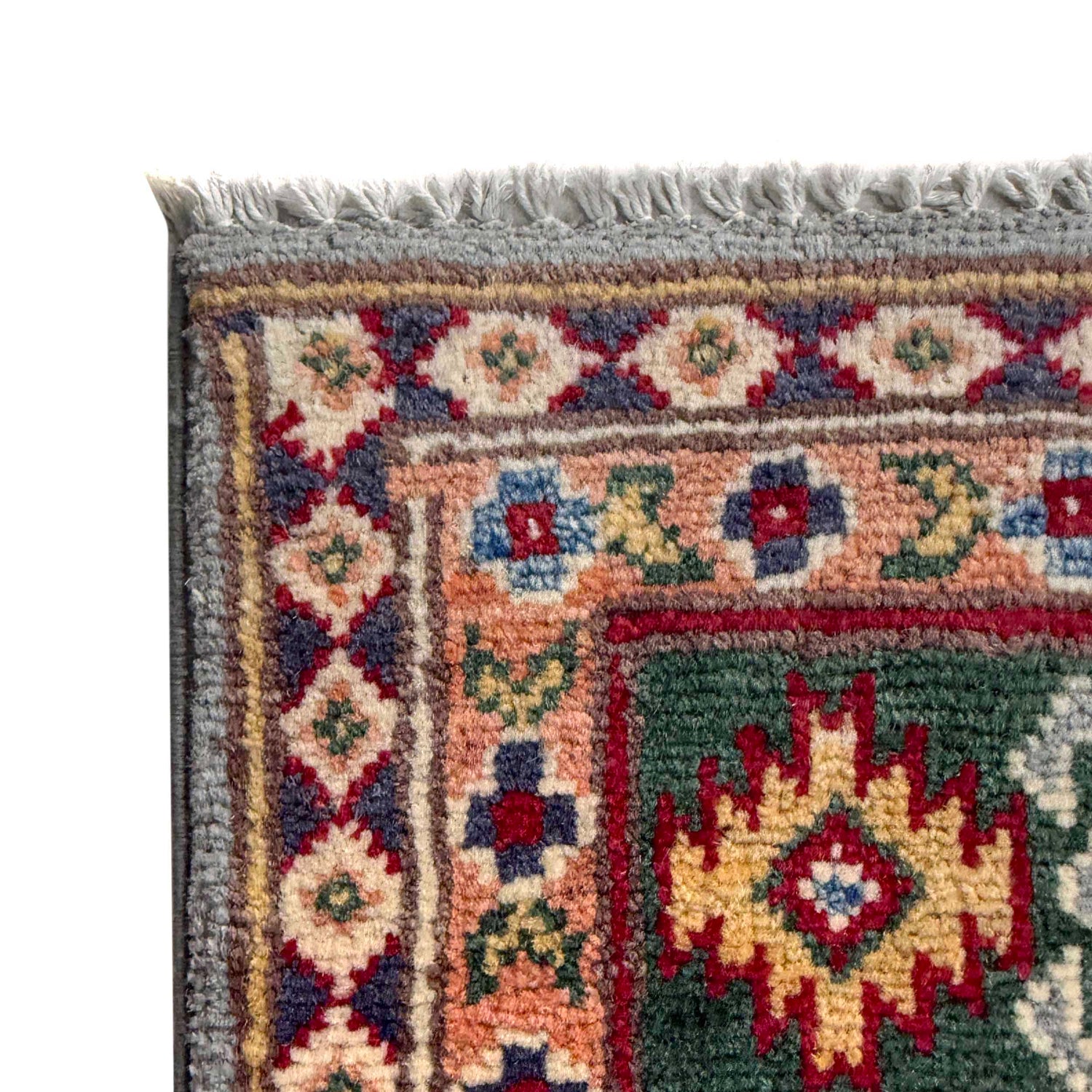 Kazak Rug Handmade Gray Medallion 3x5 ft