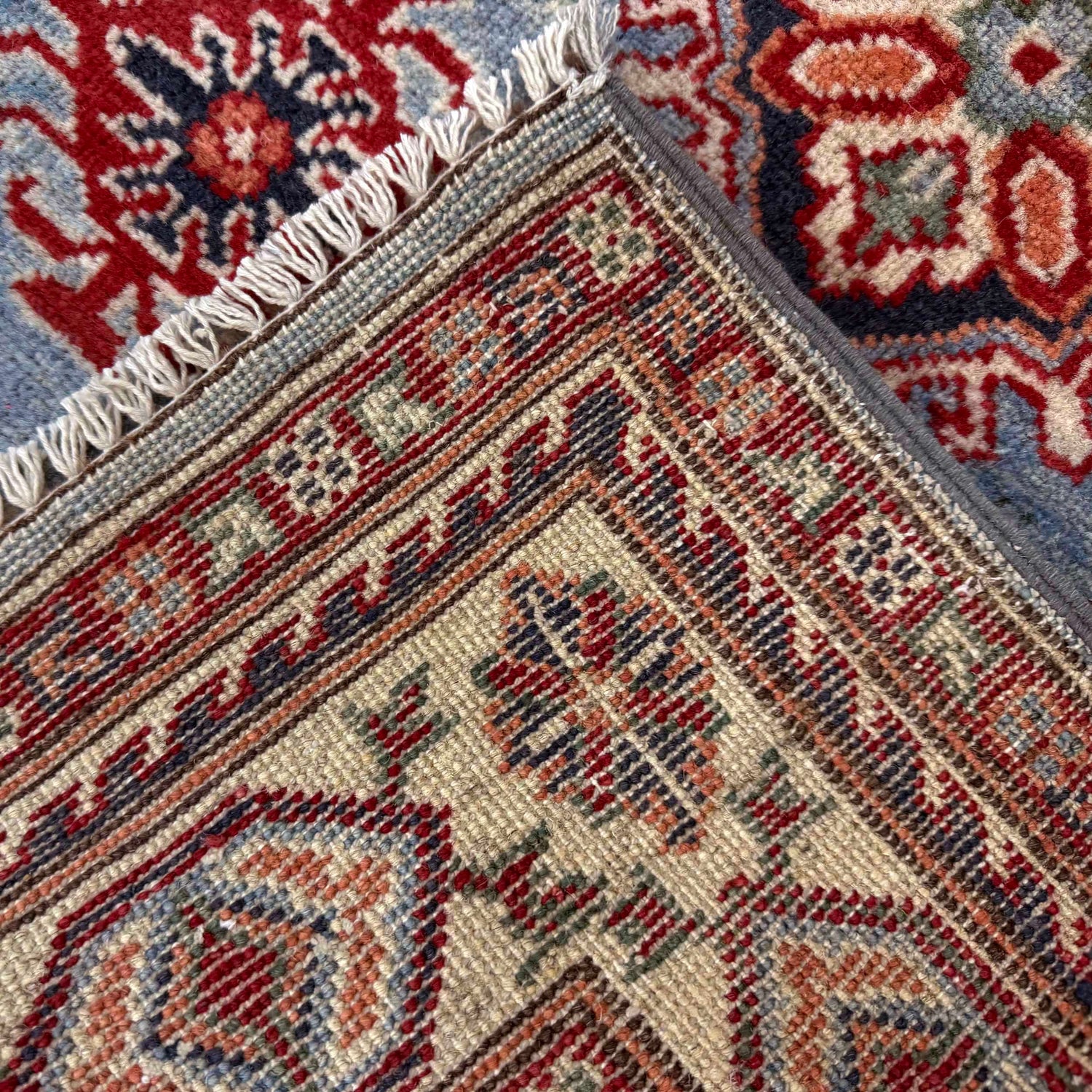 Kazak Rug Handmade Blue Medallion 3x5 ft