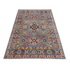 Kazak Rug Handmade Gray Medallion 3x5 ft