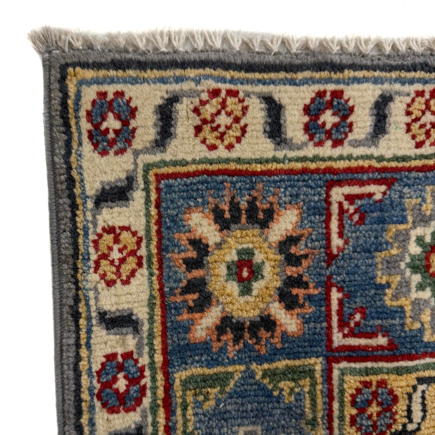Kazak Rug Handmade Gray Medallion 3x5 ft