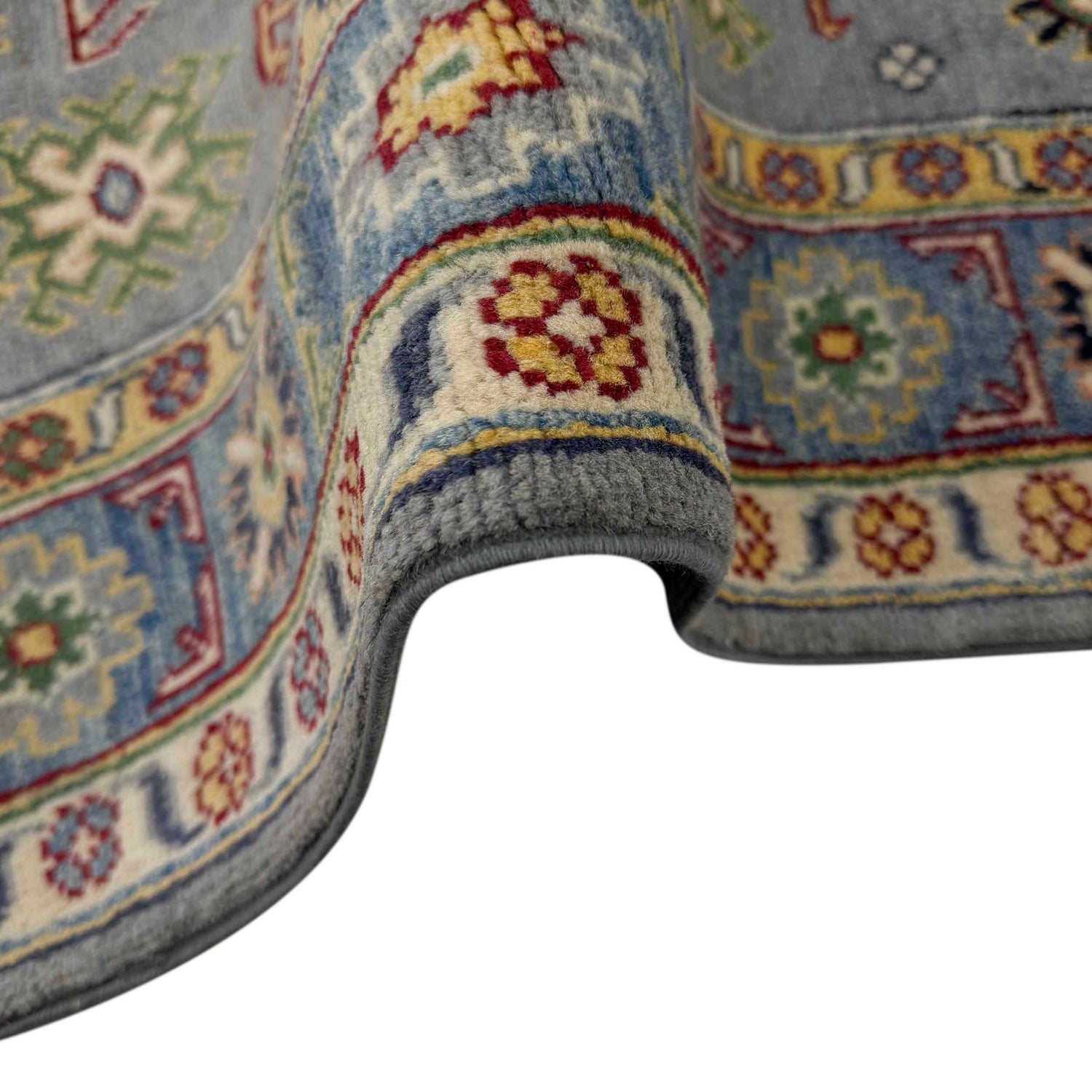 Kazak Rug Handmade Gray Medallion 3x5 ft