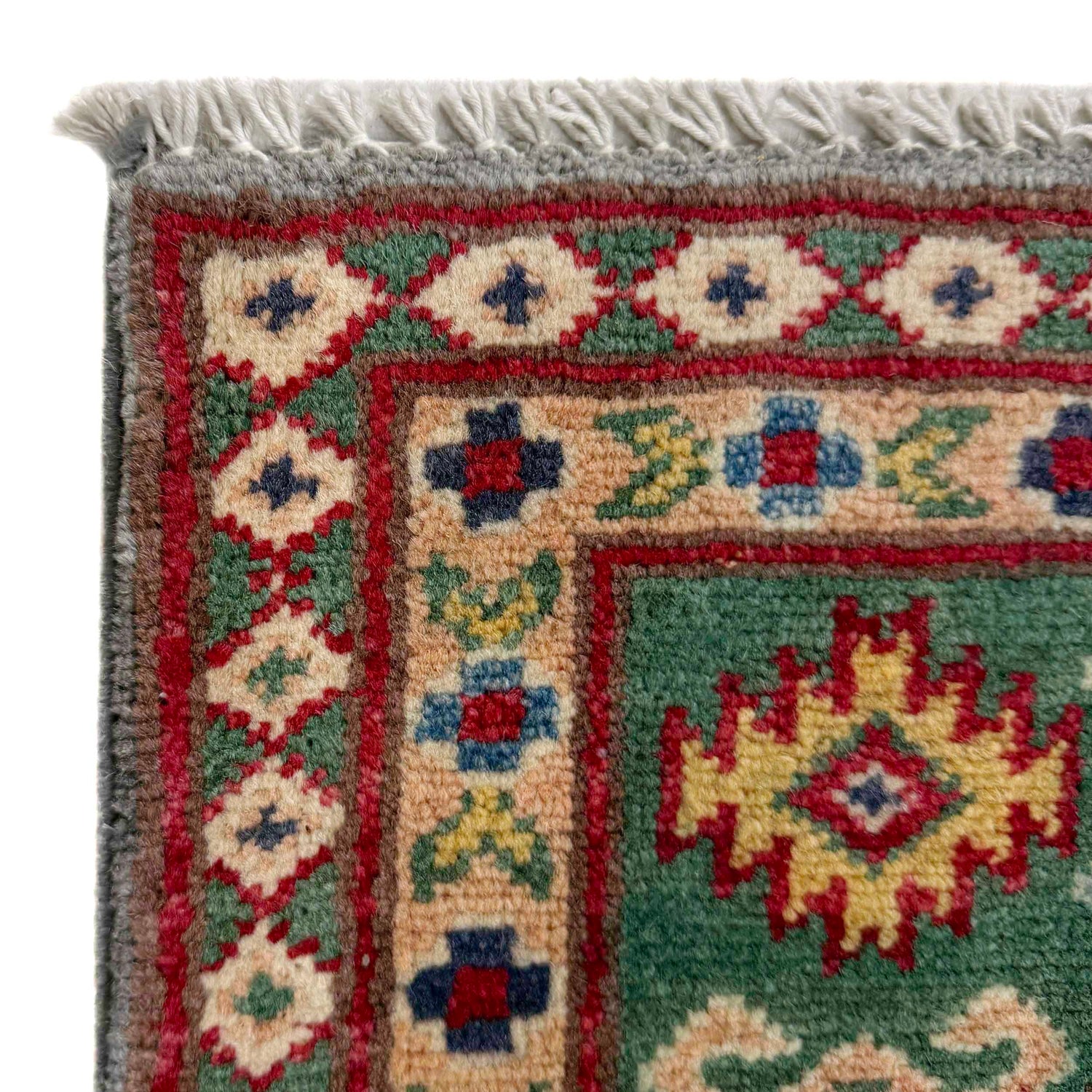 Kazak Rug Handmade Gray Medallion 3x5 ft