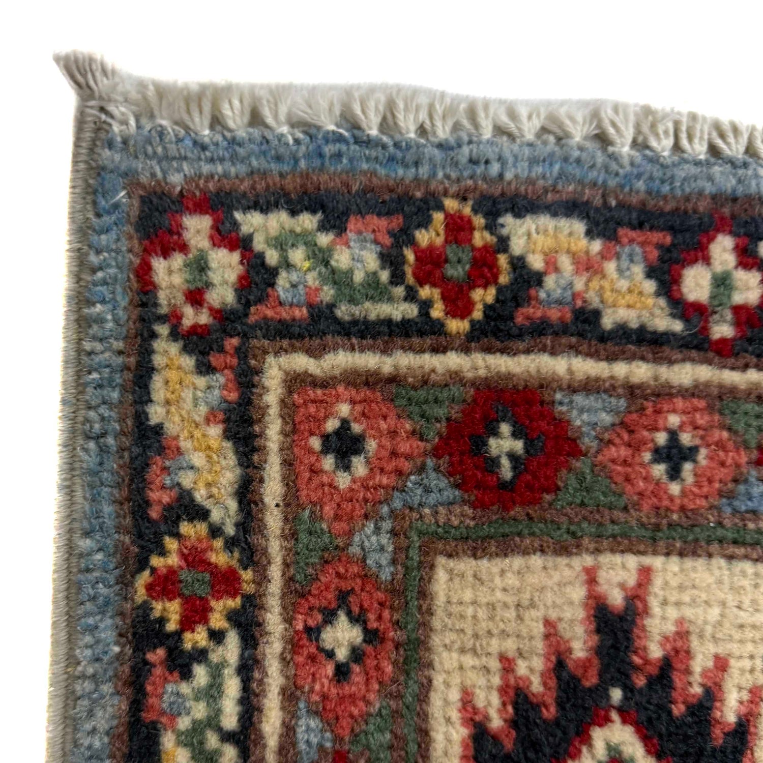 Kazak Rug Handmade Blue Medallion 3x5 ft