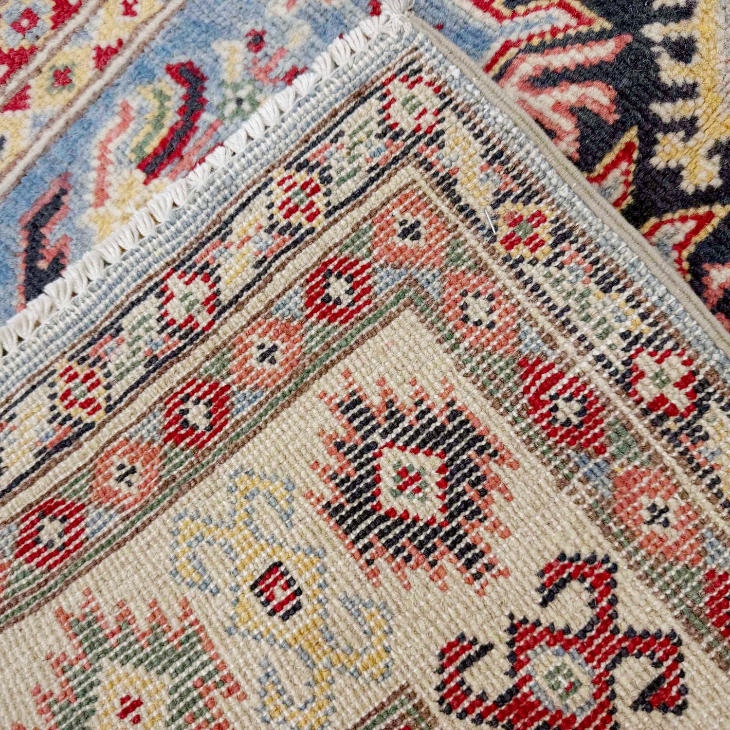 Kazak Rug Handmade Blue Medallion 3x5 ft