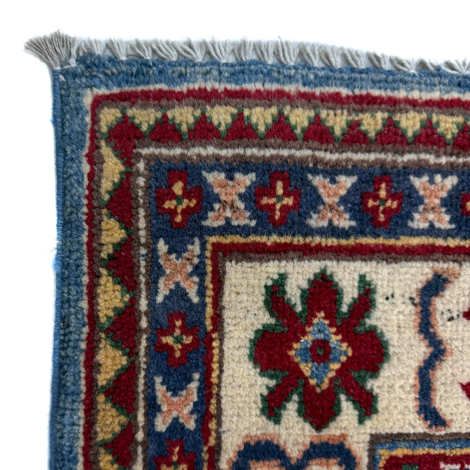 Kazak Rug Handmade Blue Medallion 3x5 ft