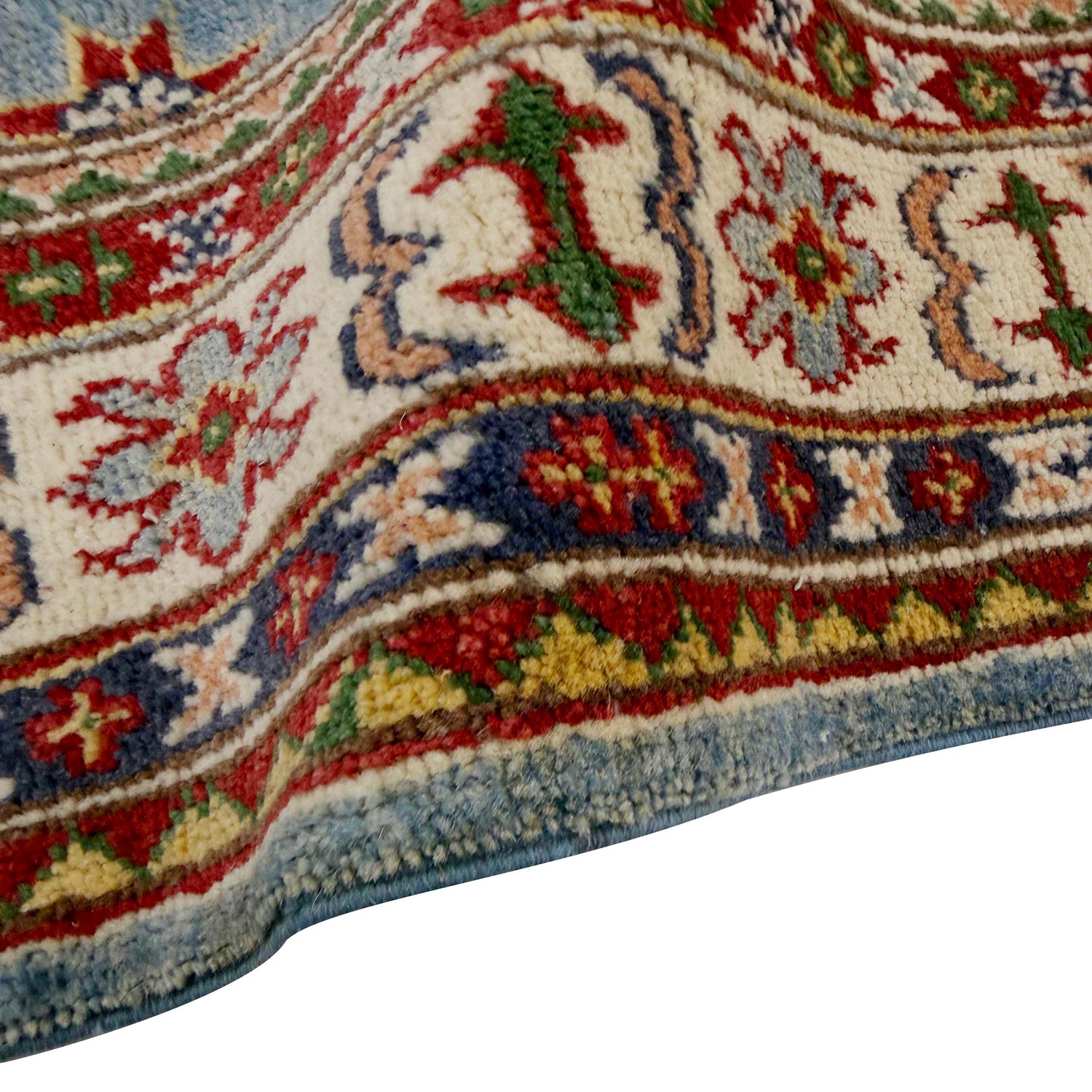 Kazak Rug Handmade Blue Medallion 3x5 ft