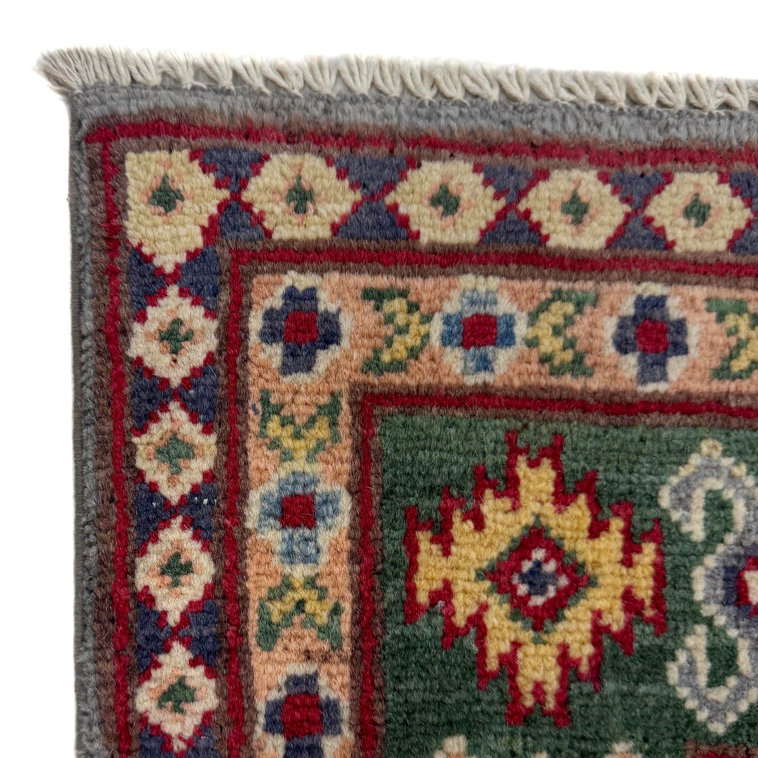 Kazak Rug Handmade Gray Medallion 3x5 ft