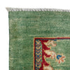 Sultani Area Rug Handmade Green Floral 3x5 ft