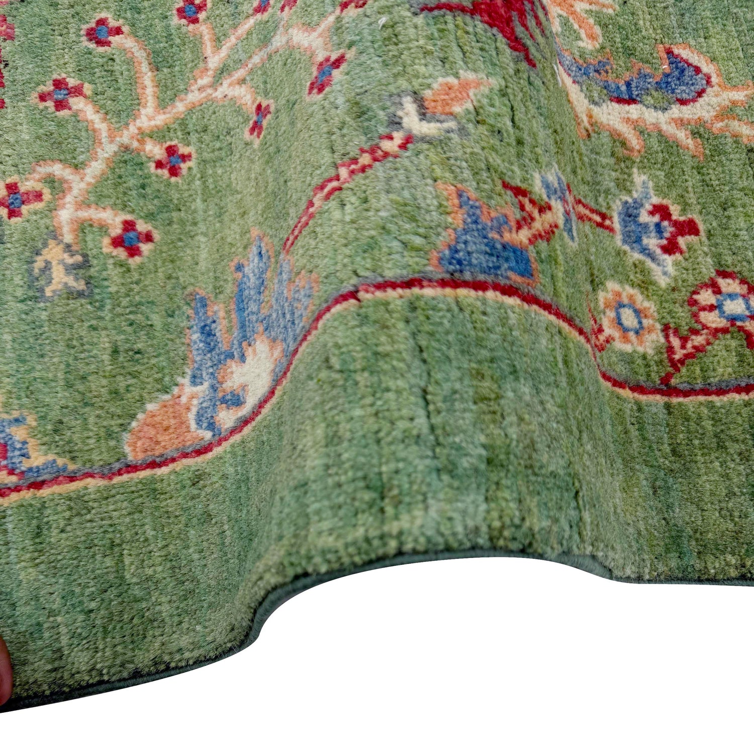 Sultani Area Rug Handmade Green Floral 3x5 ft