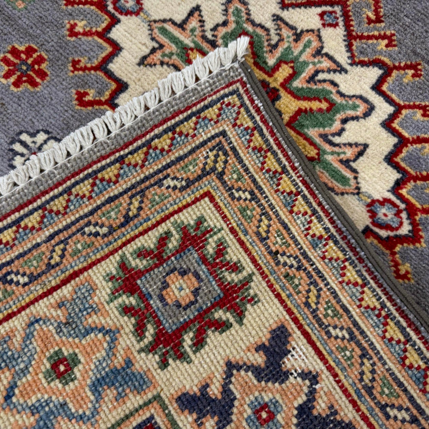 Kazak Rug Handmade Blue Medallion 3x5 ft