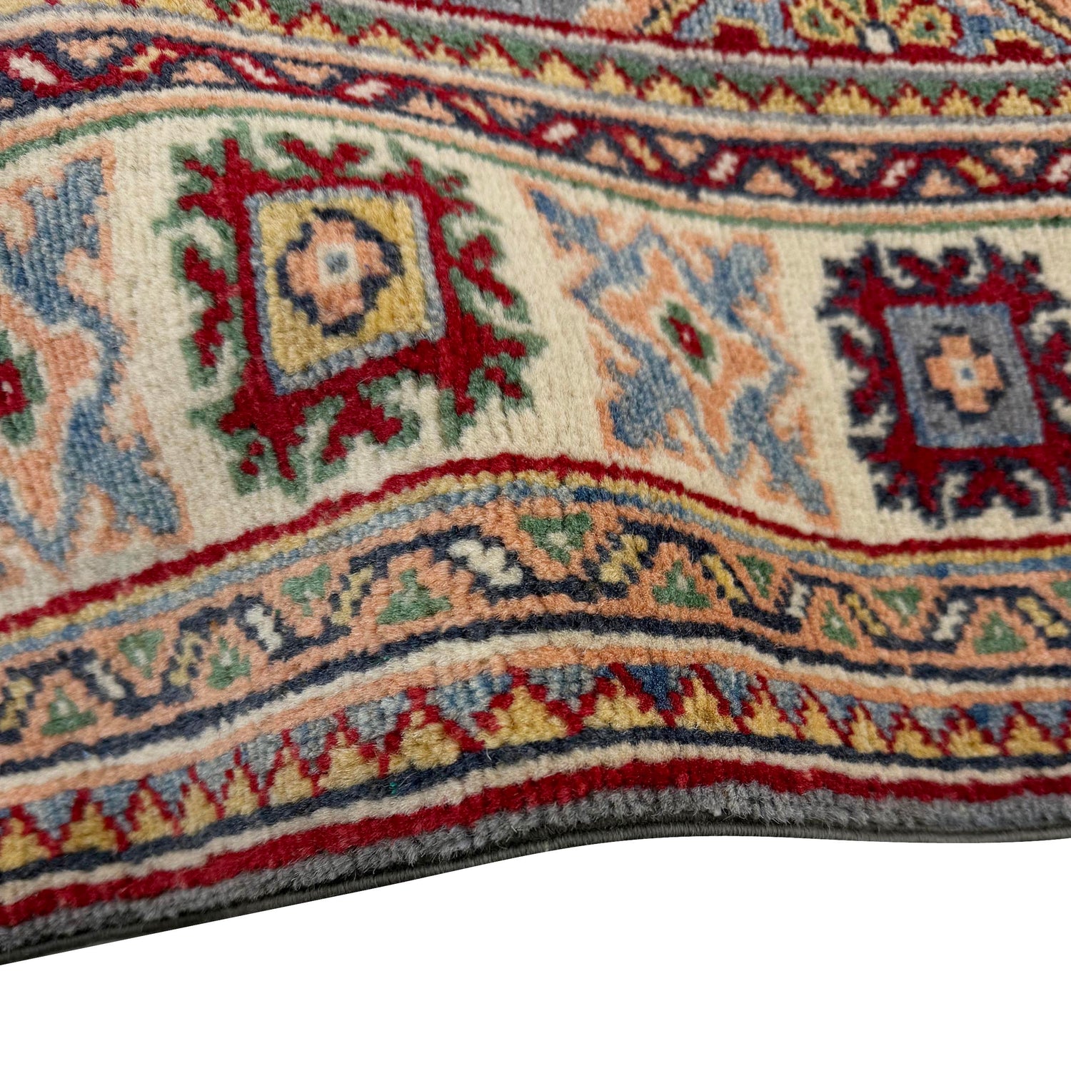 Kazak Rug Handmade Blue Medallion 3x5 ft