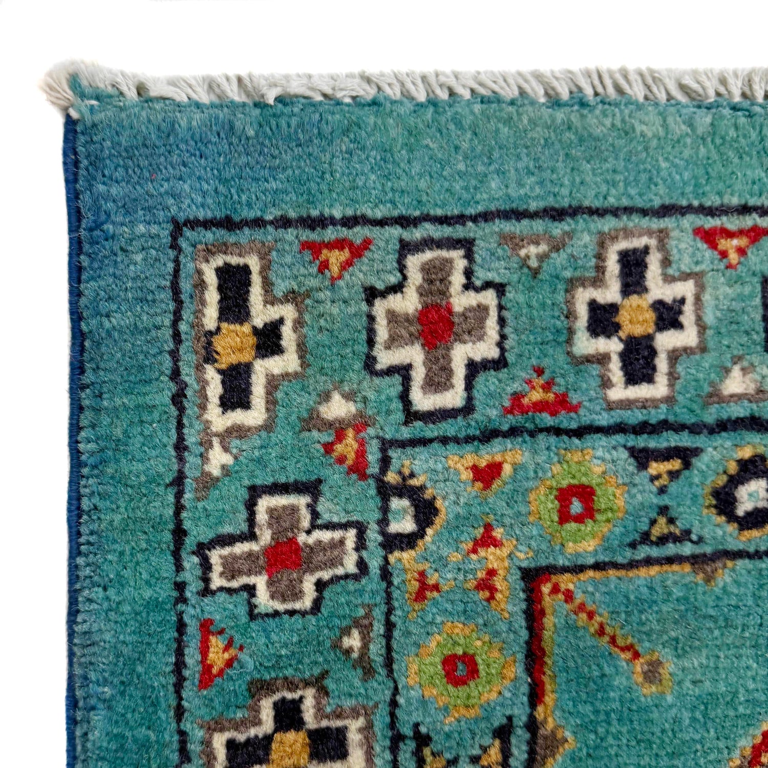 Waziri Area Rug Handmade Blue Medallion 3x5 ft