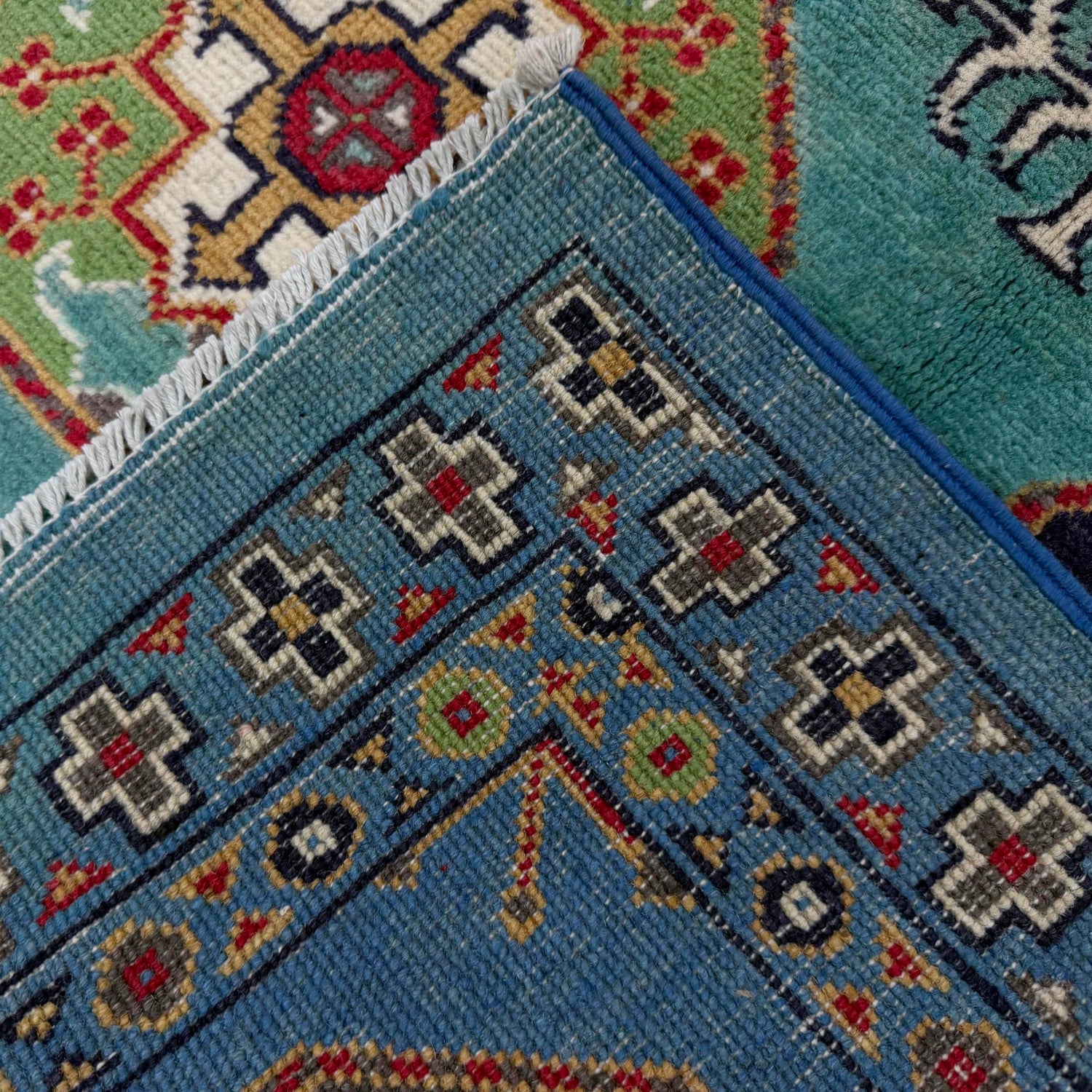 Waziri Area Rug Handmade Blue Medallion 3x5 ft