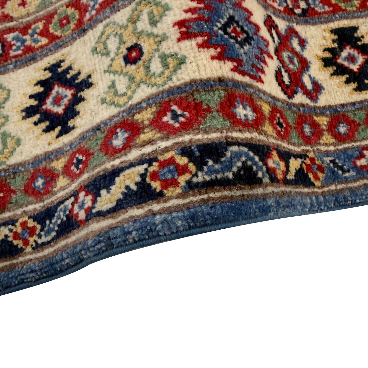Kazak Rug Handmade Blue Medallion 3x5 ft