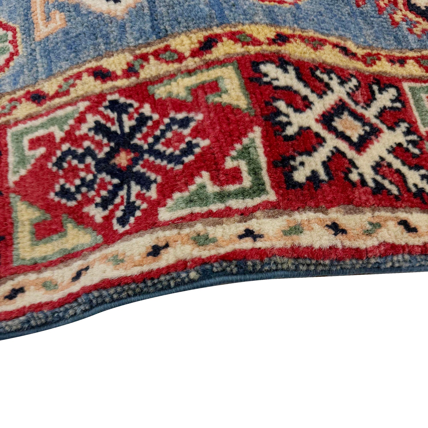 Kazak Rug Handmade Blue Medallion 3x5 ft