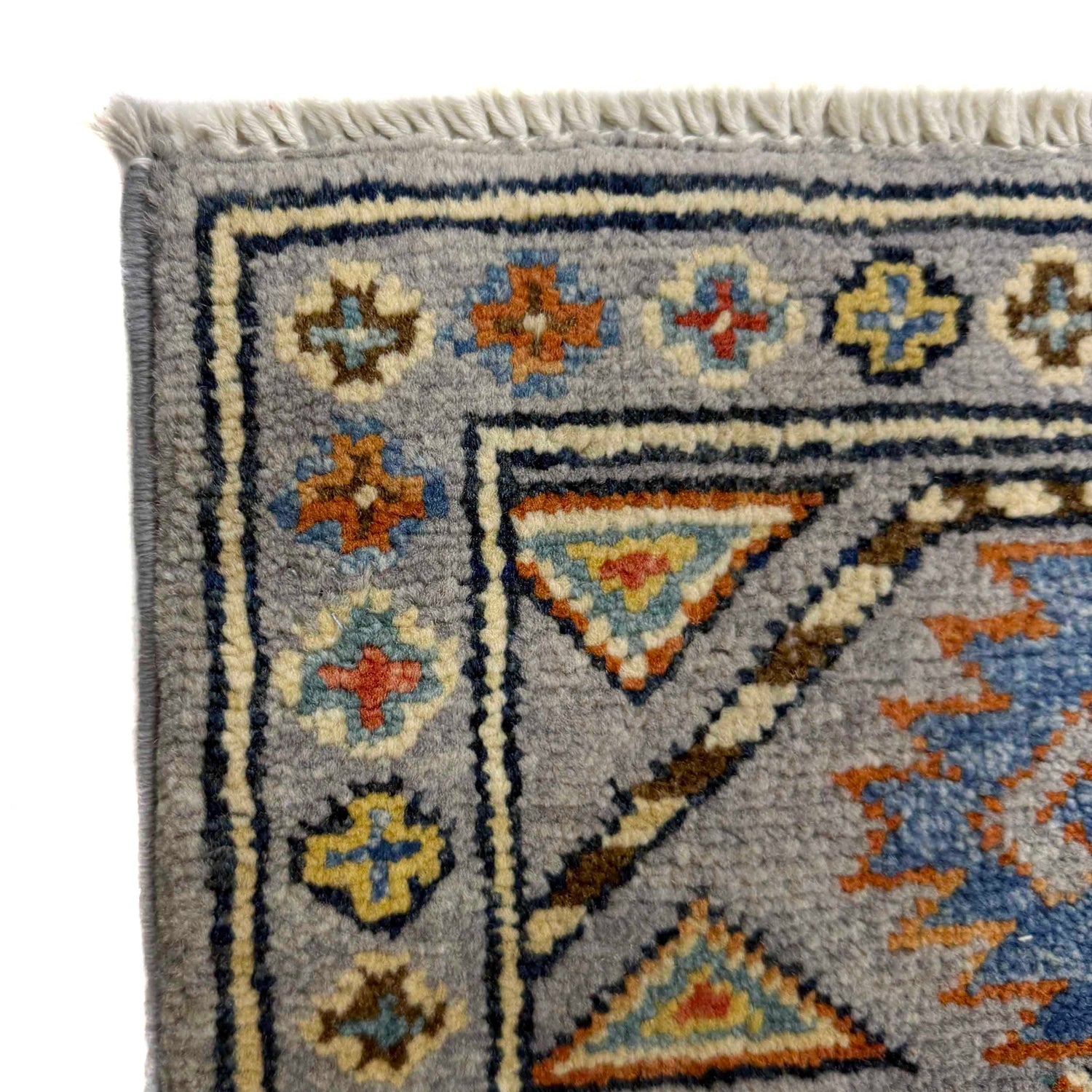 Waziri Area Rug Handmade Gray Medallion 3x5 ft