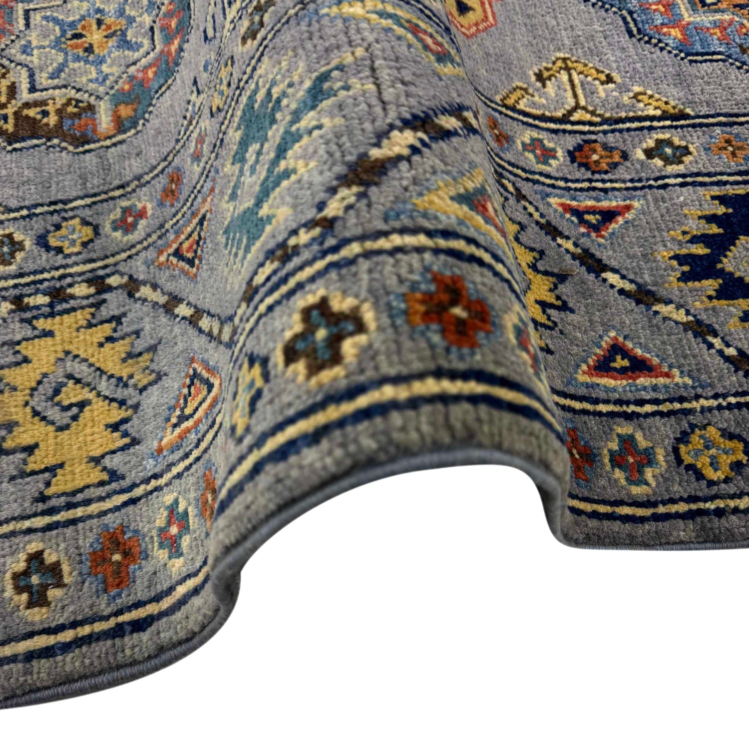 Waziri Area Rug Handmade Gray Medallion 3x5 ft