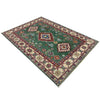 Kazak Rug Handmade Green Medallion 3x5 ft