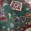 Kazak Rug Handmade Green Medallion 3x5 ft