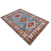 Kazak Rug Handmade Blue Medallion 3x5 ft