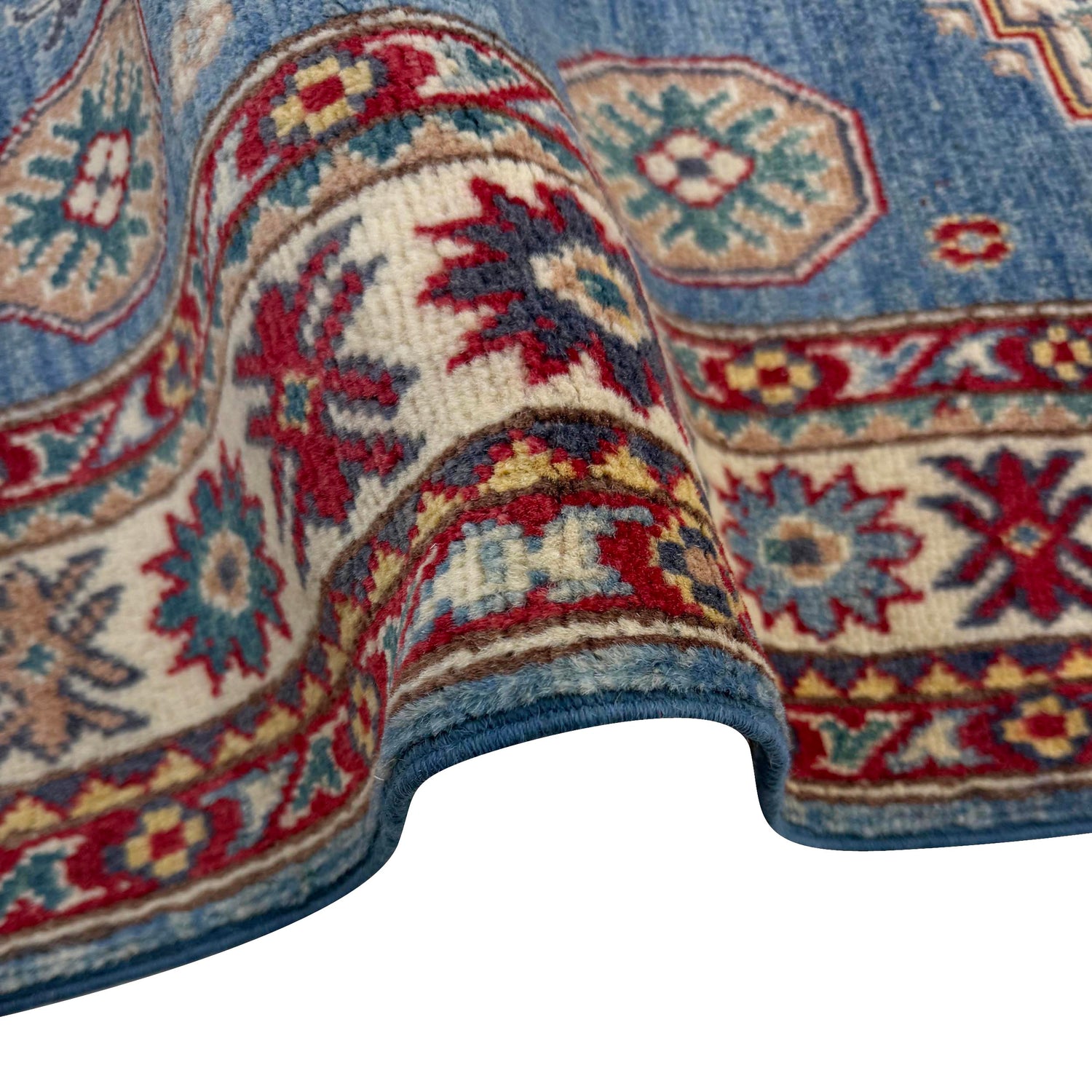 Kazak Rug Handmade Blue Medallion 3x5 ft