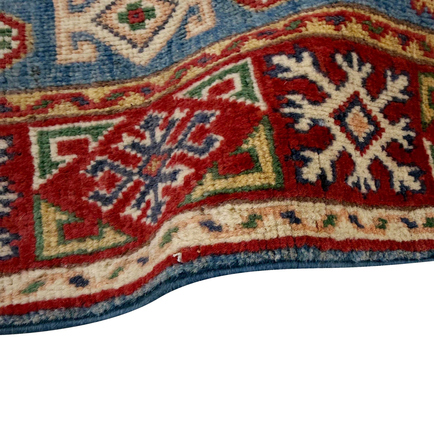 Kazak Rug Handmade Blue Medallion 3x5 ft