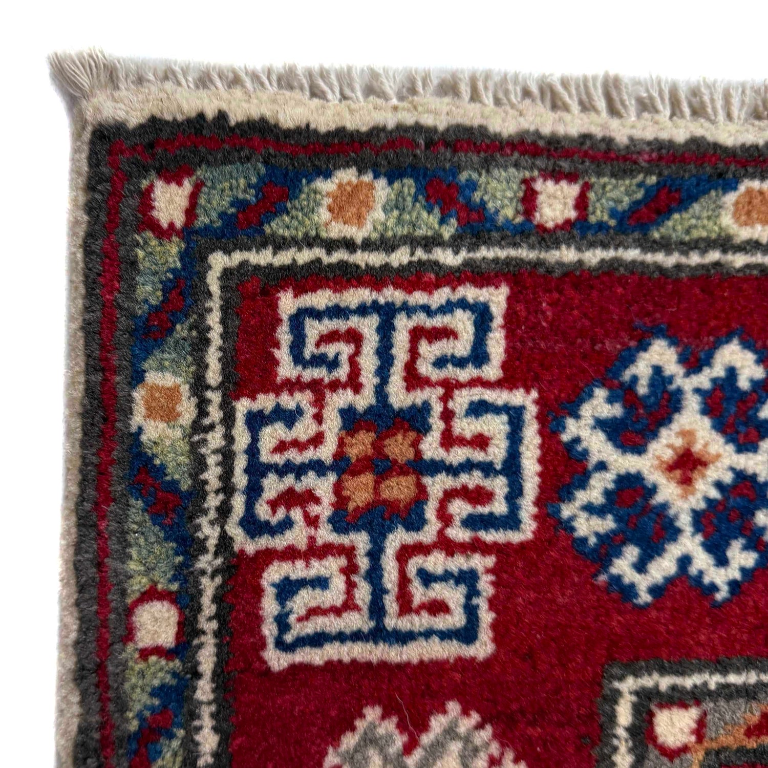 Kazak Rug Handmade Beige Medallion 2x4 ft