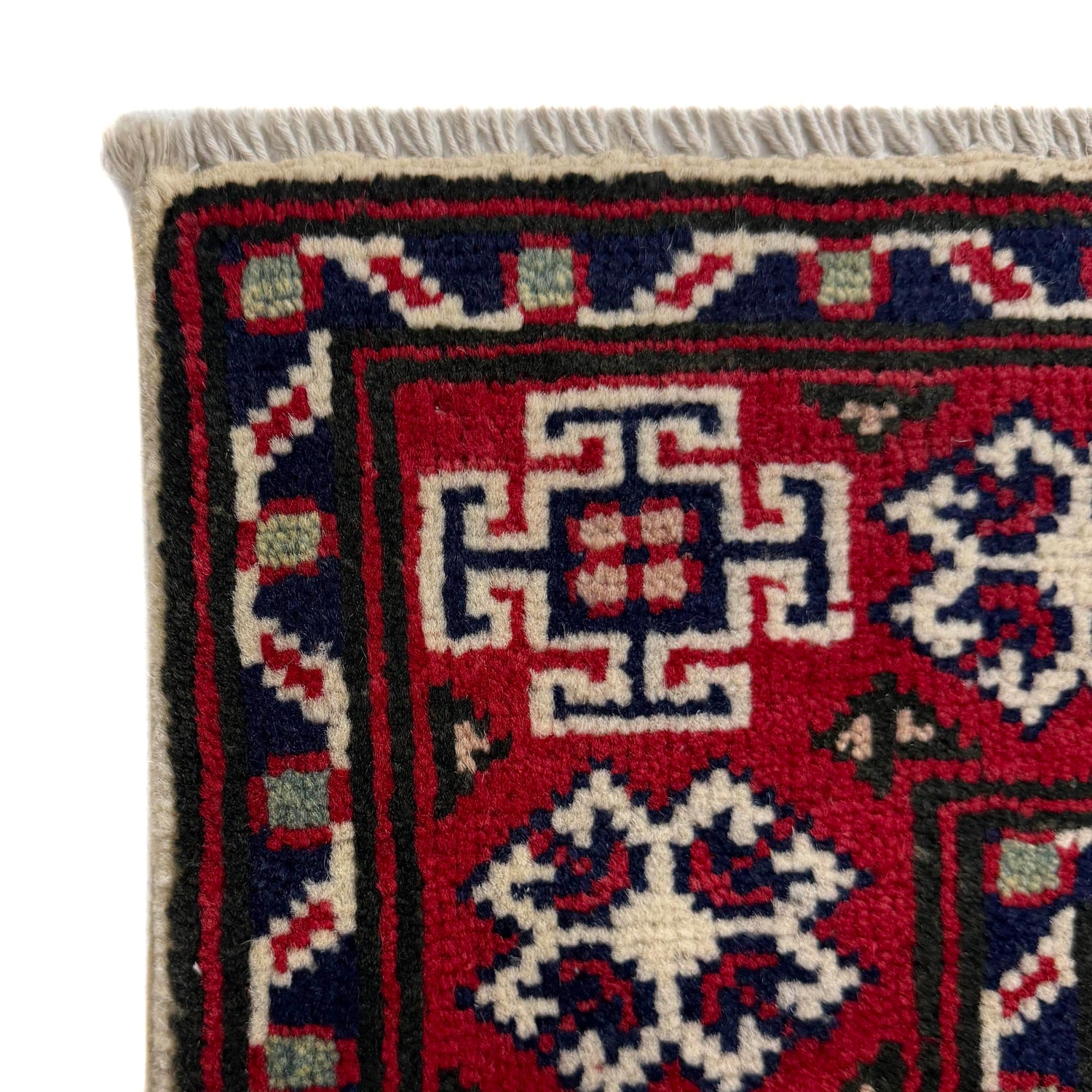 Kazak Rug Handmade Beige Medallion 2x4 ft