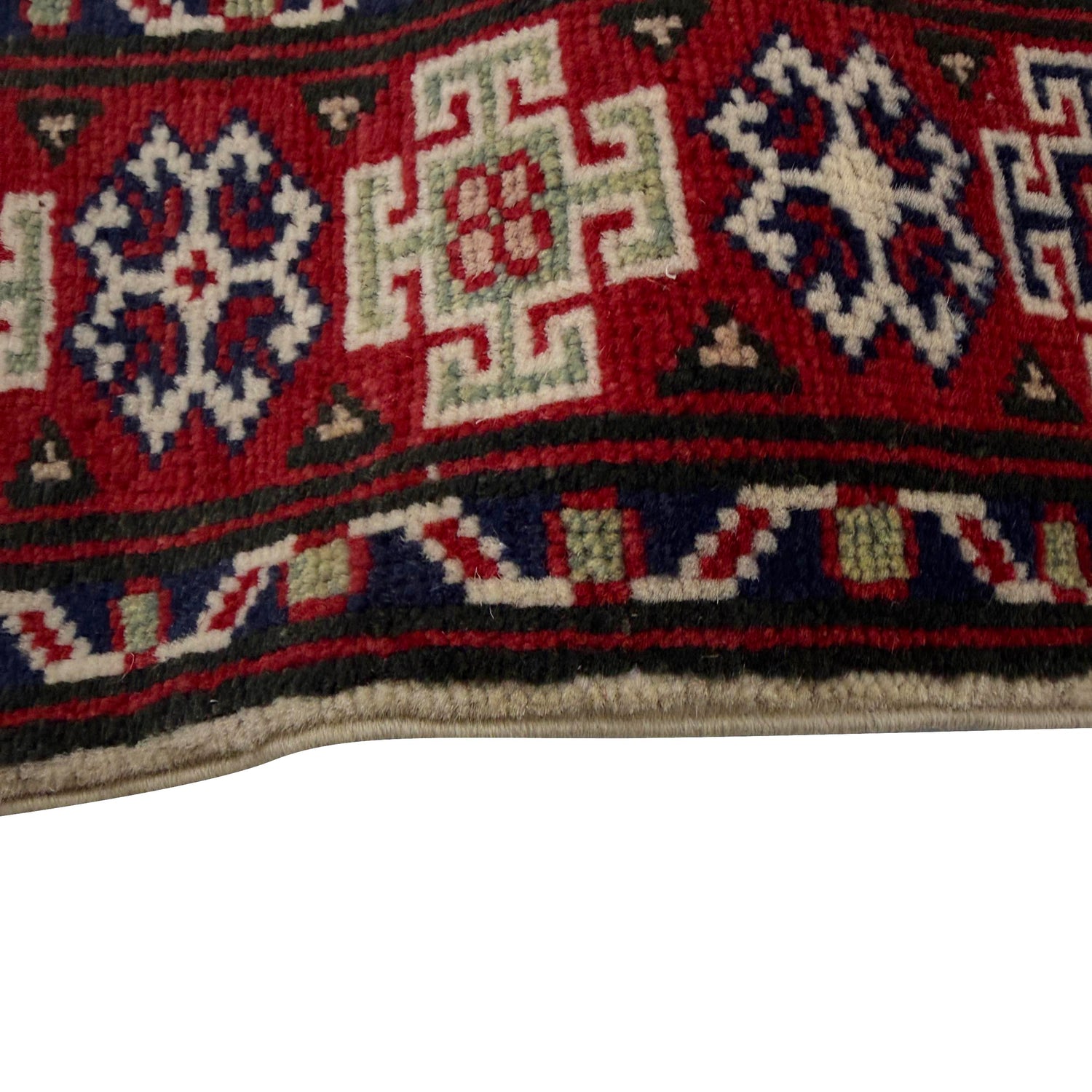 Kazak Rug Handmade Beige Medallion 2x4 ft