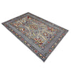 Sultani Area Rug Handmade Gray Floral 4x6 ft