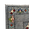 Sultani Area Rug Handmade Gray Floral 4x6 ft