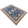 Kazak Rug Handmade Blue Medallion 4x6 ft