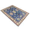 Kazak Rug Handmade Blue Medallion 4x6 ft