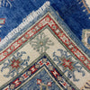 Kazak Rug Handmade Blue Medallion 4x6 ft
