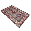 Kazak Rug Handmade Gray Medallion 2x4 ft