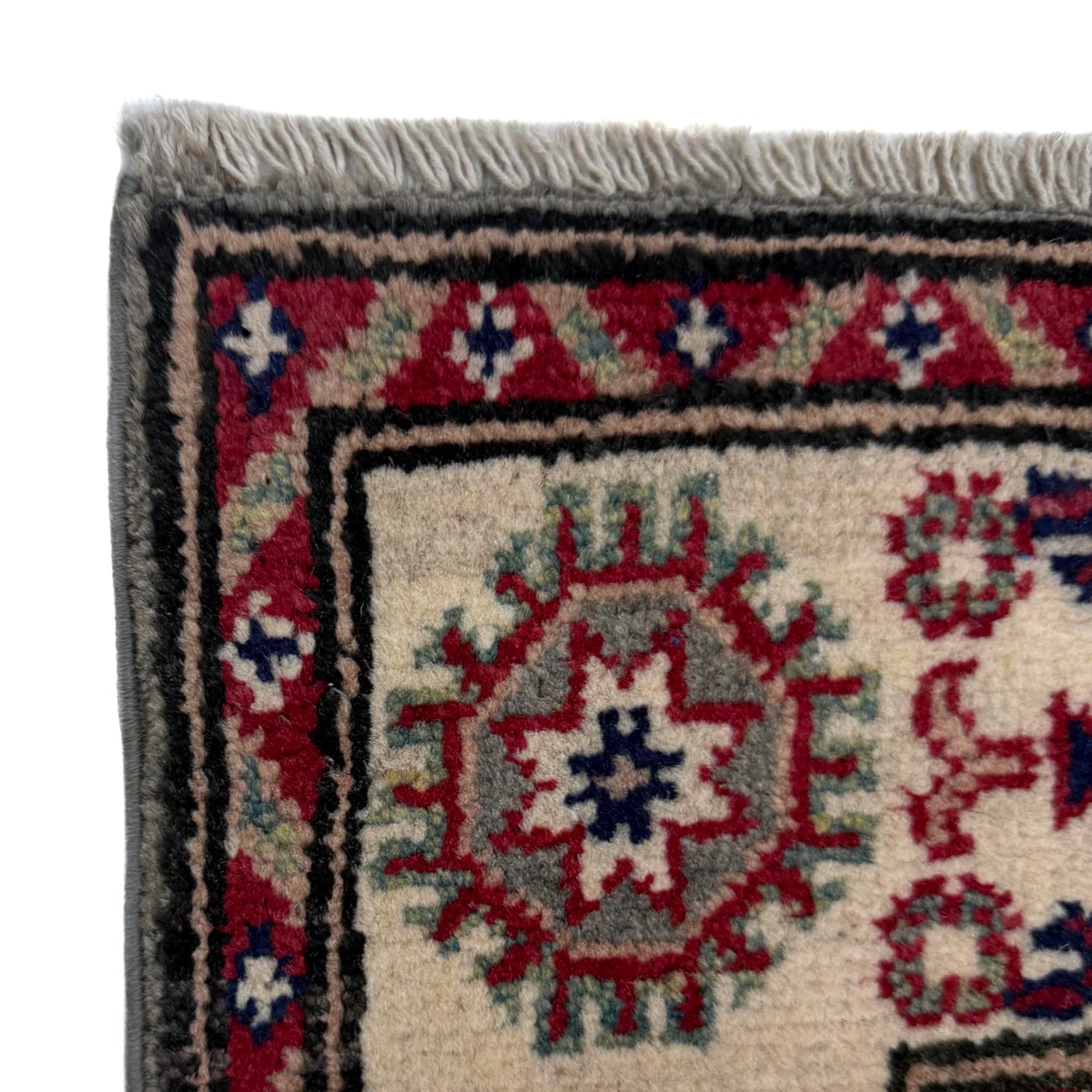 Kazak Rug Handmade Gray Medallion 2x4 ft