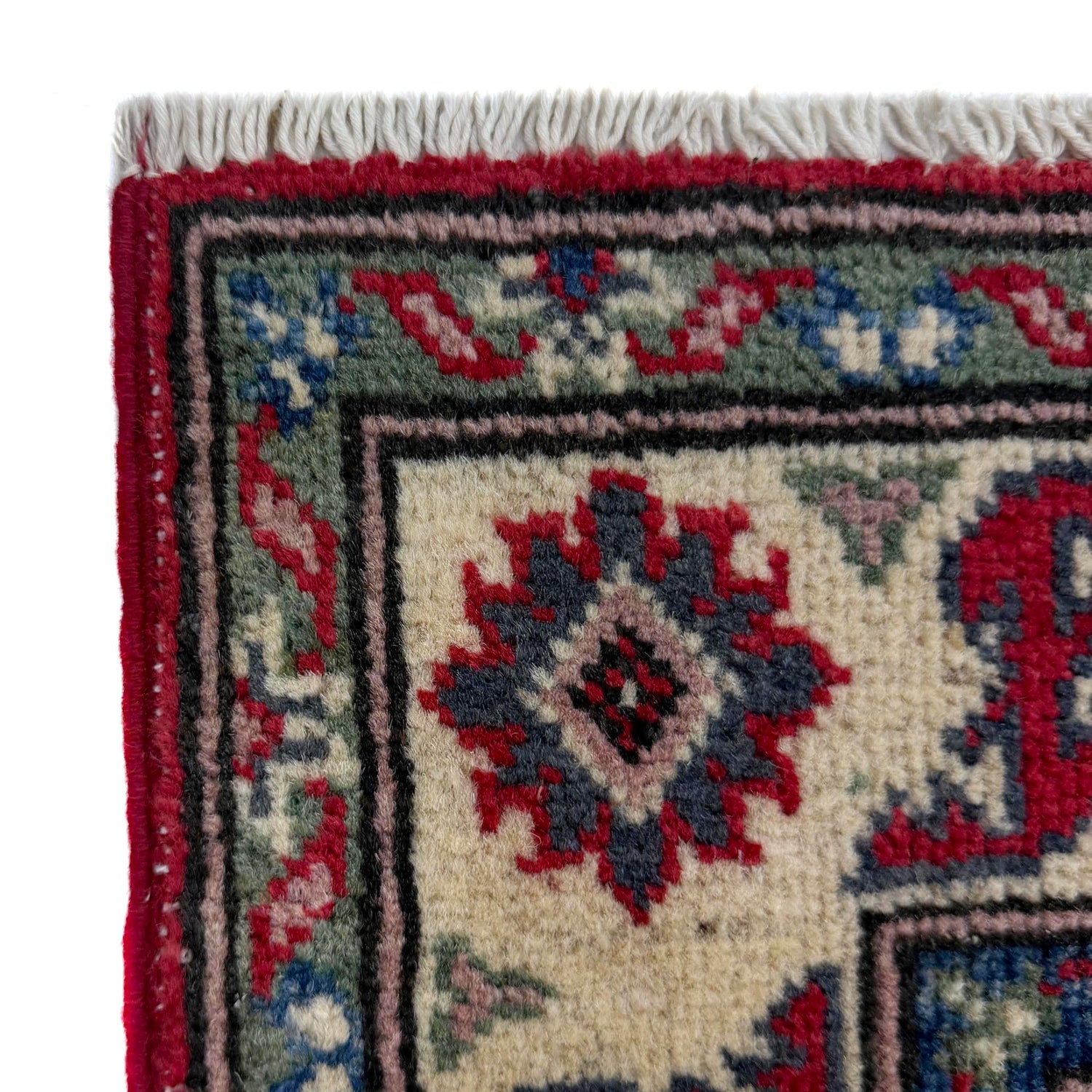 Kazak Rug Handmade Red Medallion 2x4 ft