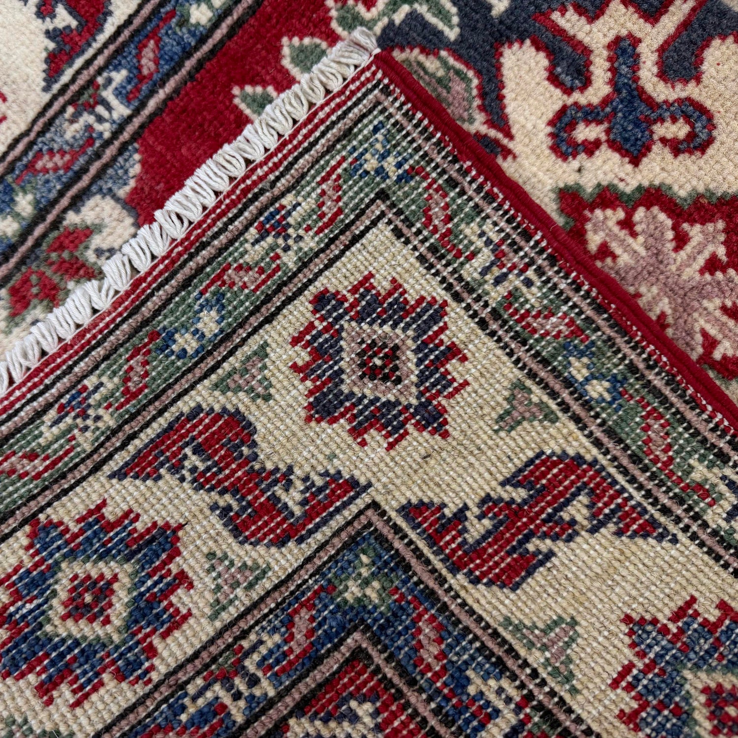 Kazak Rug Handmade Red Medallion 2x4 ft