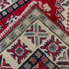 Kazak Rug Handmade Red Medallion 2x4 ft