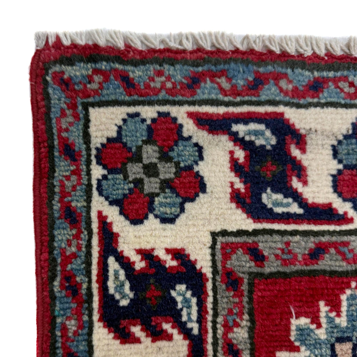 Kazak Rug Handmade Red Medallion 2x4 ft
